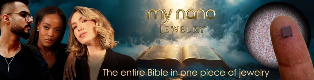 Intricate nano bible necklace featuring entire New Testament from My Nano Jewelry